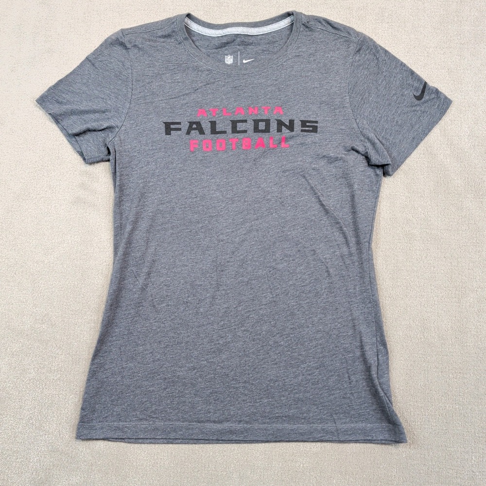 Nike Atlanta Falcons Football Graphic Tee Large Grey NFL Team Apparel Sporty - Picture 1 of 9
